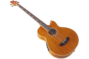 Acoustic Electric Bass Guitar 43 Inch Cutaway Body with Built In EQ System, 4 String Folk Style Bass Design with Carry Bag fo