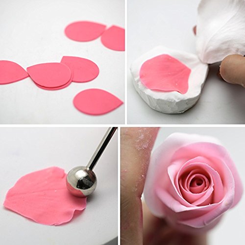 AK ART KITCHENWARE 12sets Silicone Veining Mold 5sets Petal Steel Cutters 1 Veining Board 1 Foam Pad 10 Brushes 3… 7 AK ART KITCHENWARE 12sets Silicone Veining Mold 5sets Petal Steel Cutters 1 Veining Board 1 Foam Pad 10 Brushes 3… - Image 8