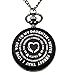 Charm.L Grace to My Daughter Black Pocket Watch Necklace Family Love Gift from Dad Mom