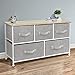Sorbus Dresser with 5 Drawers - Storage Chest Organizer Unit with Steel Frame, Wood Top, Easy Pull Fabric Bins - Long Wide TV Stand for Bedroom Furniture, Hallway, Closet & Office Organization