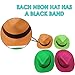 Dazzling Toys Neon Gangster Hats Assorted Colors -Plastic Mafia Style Party Hat –Neon Fedora Hat for Blacklight Party/Birthday/Festivals -Neon Party Accessories -Neon Glow Party Favor Hat–24 Pack