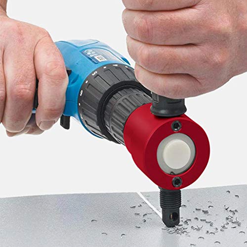 Atezch Double Head Nibble Metal Cutting Sheet Professional Nibbler Saw Cutter Drill Attachment Red