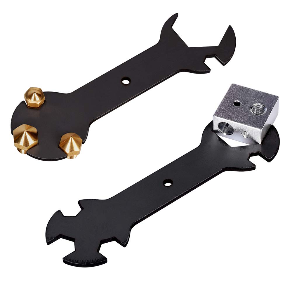 Befenybay 3D Printer Accessories Fixed Wrench 5-in-1 Wrench for E3D/MK8 Nozzle Heating Block