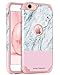 iPod Touch 5 Case, iPod 6 Case Marble, BENTOBEN Marble Design Super Slim Dual Layer Hybrid Hard PC Flexible Soft Silicone Scratch Resistant Protective Case for iPod Touch 5 6th Generation, Rose Gold