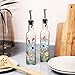 Topadorn Glass Oil Bottle Gourmet Oil Bottle with Lever Release Pourer Oil Bottle 17 OZ,Set of 2