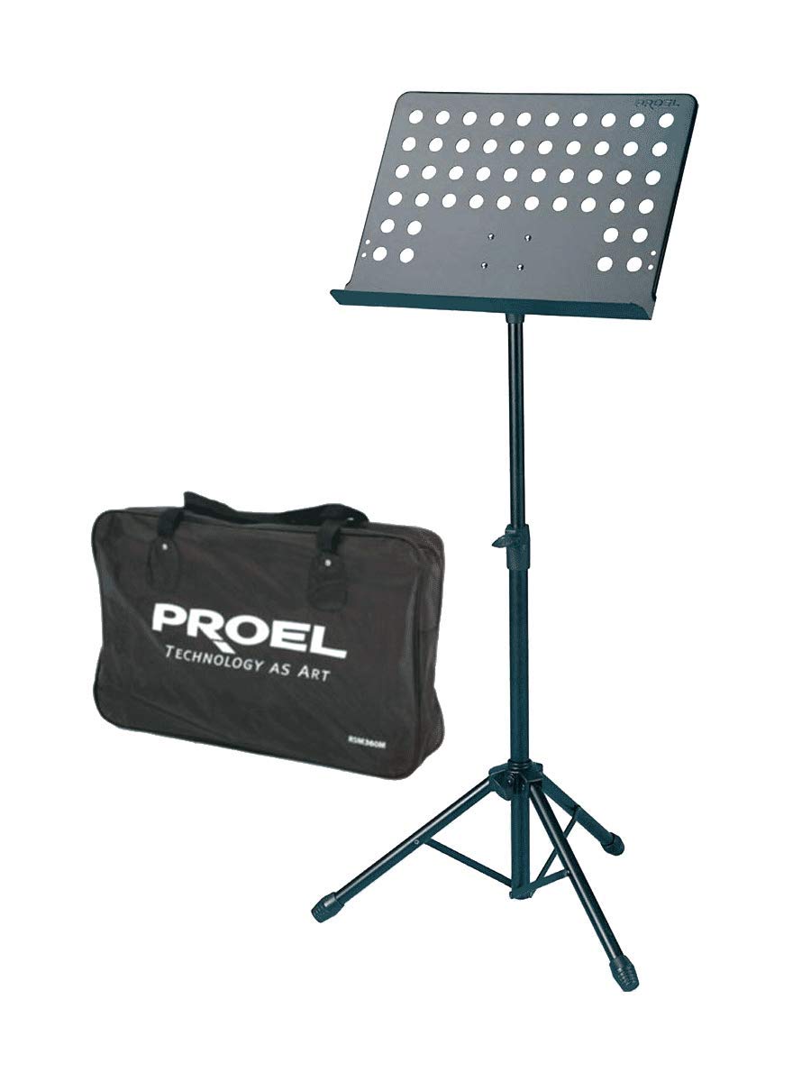 PROEL RSM360M Professional Music Stand with Perforated Metal Sheet Music Stand Adjustable and Load Support