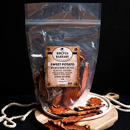 Brutus & Barnaby Sweet Potato Dog Treats- 2 lb Dehydrated North American All Natural Thick Cut Sweet Potato Slices, Grain Free, No Preservatives Added, Best High Anti-Oxidant Healthy Dog Chew - Thumbnail 4