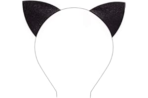 Merroyal Glitter Cat Ears Headband Halloween Fancy Dress Cat Woman Hairband Cosplay