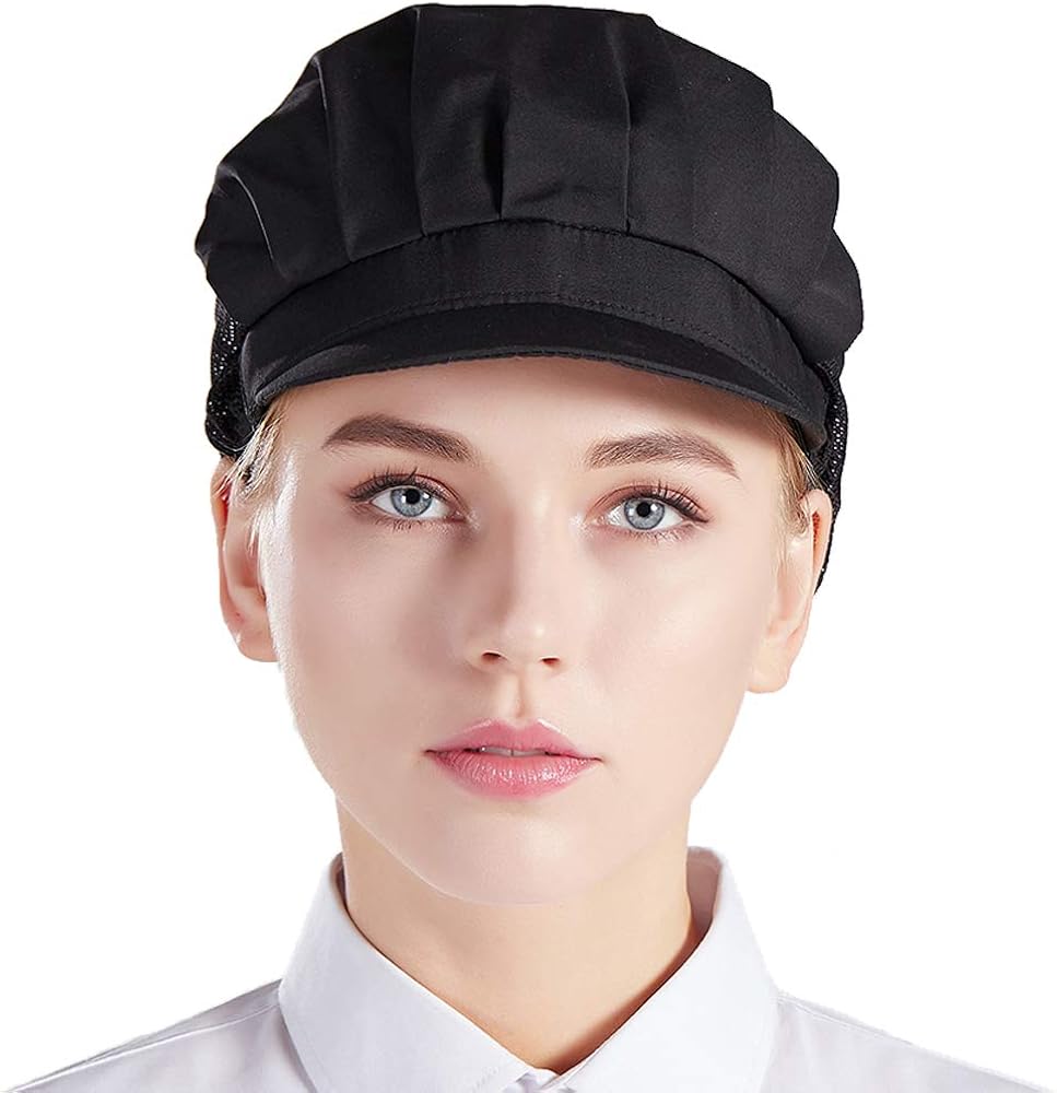 Nanxson 3pcs Chef Hat Kitchen Cooking Chef Cap Food Service Hair Nets CF9033 (black3pcs, one Size): Clothing
