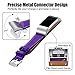 Mornex Replacement Leather Band Compatible with Fitbit Charge 2, Classic Genuine Leather Wristband for Men Women(Purple-Silver Buckle)