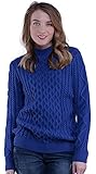 Knit&love® Women's Mock-Neck Long Sleeve Loose Thick Cable Knit Pullover Sweater