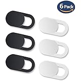 Webcam Cover Slider, Laptop Camera Cover Nkomax 0.027in Ultra-Thin fits Echo Spot Smartphones Tablets Macbooks Computers Desktops with Strong Adhensive, Protecting Privacy and Securtiy (6 Pack)