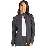 Cherokee Womens Zip Front Scrub Jacket, 2 Pockets, Princess Seams, Moisture Wicking, 360 Stretch Fabric - CK303