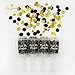 NICROLANDEE Black Gold Party Supplies - 4 Pack Black and Gold Heart Foil Dots Tissue Confetti Push Pop Sprinkle Confetti Poppers Cannon for Birthdays, Weddings, Graduation Decorations 2022