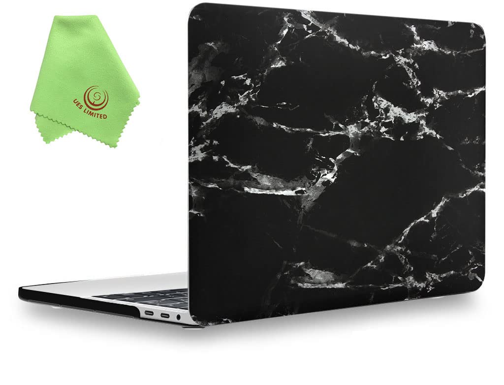 UESWILL Compatible with MacBook Pro 15 inch Case 2019 2018 2017 2016 Release, Marble Pattern Smooth Hard Case Cover for MacBook Pro 15 inch with Touch Bar & USB-C (Model: A1990/ A1707), Black/White