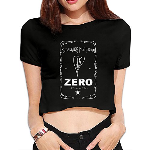 Women's The Smashing Pumpkins Zero Poster Crop Top T Shirt Black