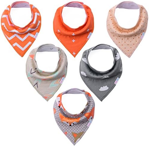 KiddyByte Baby Bandana Drool Bibs - Cute Design for Girls, Super Absorbent 100% Organic Cotton for Drooling Teething and Feeding, Perfect Baby Shower and Newborn Registry Gift Set