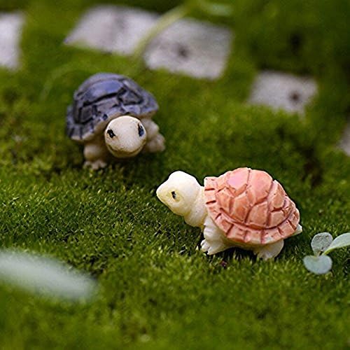 Miniature Fairy Garden Tortoise Ornament Kit - Hand Painted Figurine Statues Accessories - Set of 12pcs for Home Outdoor Lawn Decor