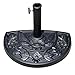 Sundale Outdoor Half Round Resin Umbrella Base for Half Patio Umbrella, Black