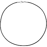 Auroris Genuine leather cord necklace black 2mm with stainless steel lobster clasp