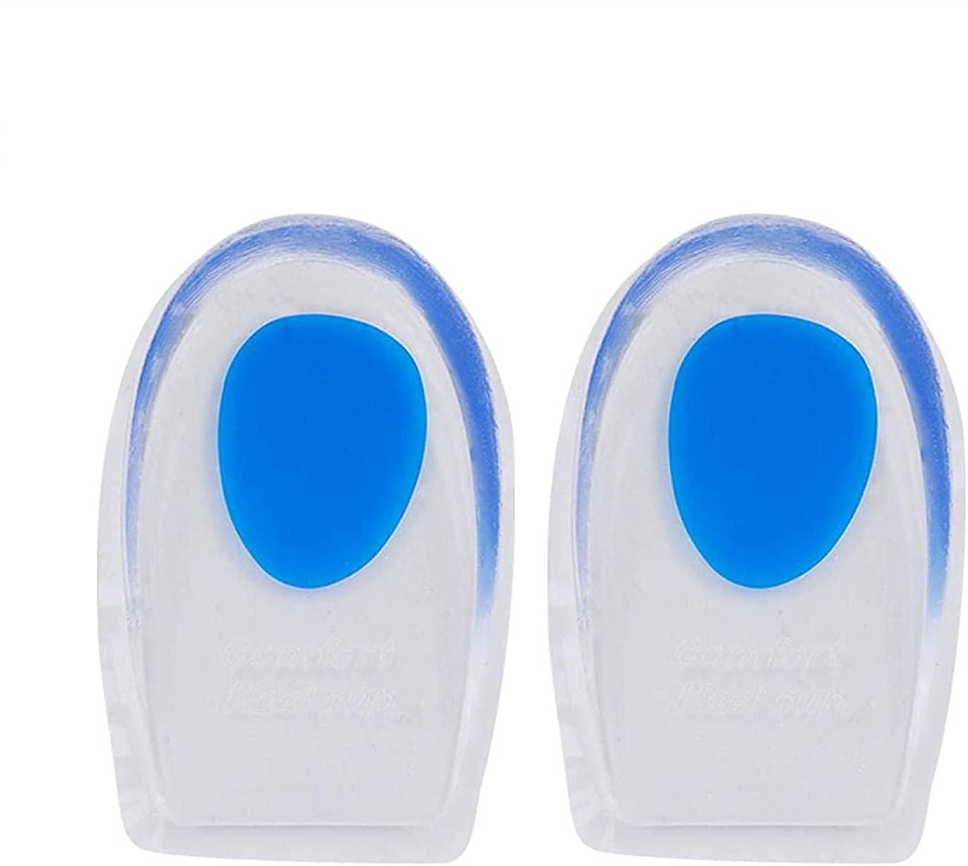 3 Pairs Gel Heel Cups, Silicone Heel Cup Pads for Plantar Fasciitis, Heel Spur & Achilles Pain, Gel Heel Cups and Cushions Absorbing Support (Size: 40-45)