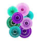 Mermaid Birthday Party Supplies Decorations Blue Teal Purple Lavender Mint Tissue Paper Fans/Tissue Pom Pom Flower/Summer Beach Party/Under The Sea Party/Frozen Party/Mermaid Baby Shower Decorations