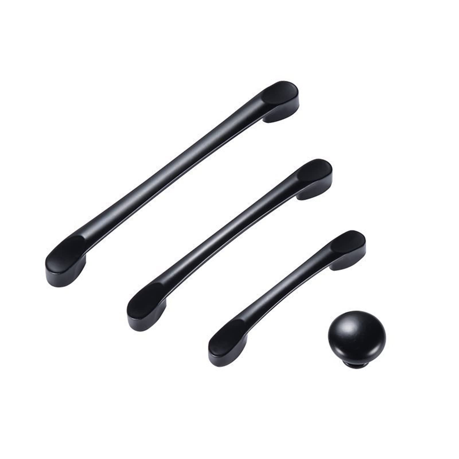 Guolich 2 Pcs Hole Centers 3.77 Inch(96mm) Kitchen Drawer Handle Door Cabinet Pulls Zinc Alloy Handle Modern Matte Black Brushed Brass Hardware for Wardrobe Bathroom Dresser