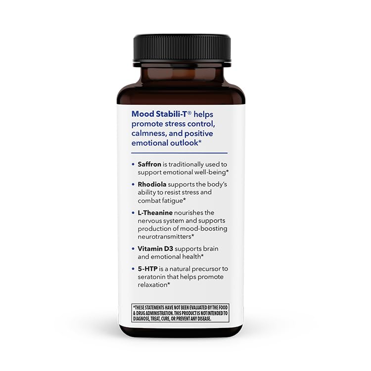 LifeSeasons - Mood Stabili-T - Positive Mood Booster - Enhanced Calmness and Happiness - Relaxed and Balanced Mind - Contains Rhodiola, Ginkgo Biloba, and Vitamin D3 - (60 Capsules)