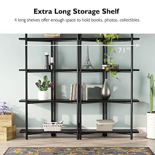 Tribesigns 71 Inches Wide Foldable 4Tier Open Bookcases Furniture
