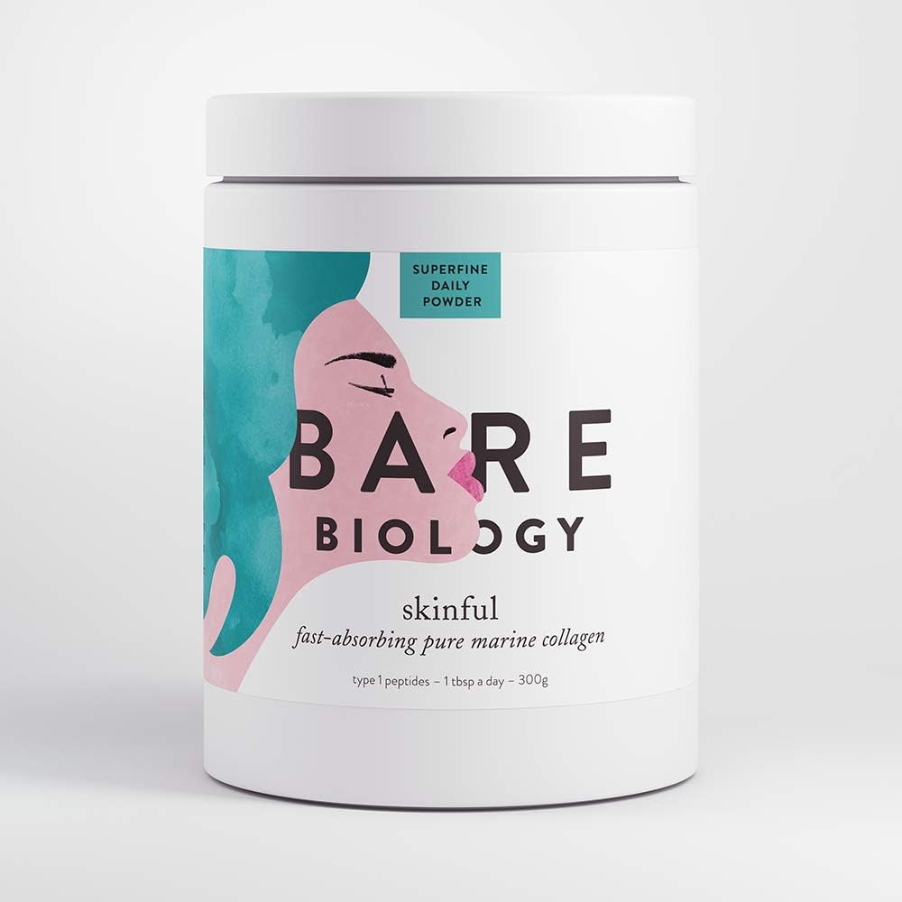 Bare Biology Pure Skinful Marine Collagen Powder, 5,000mg of Pure, MSC-Certified Marine Collagen per 5g Serving