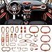 Danti Car Interior Accessories Decoration Trim Air Conditioning Vent Decoration & Door Speaker & Water Cup Holder & Headlight Switch & Window Lift Button Covers for Jeep Renegade 2015-2020 (Orange)