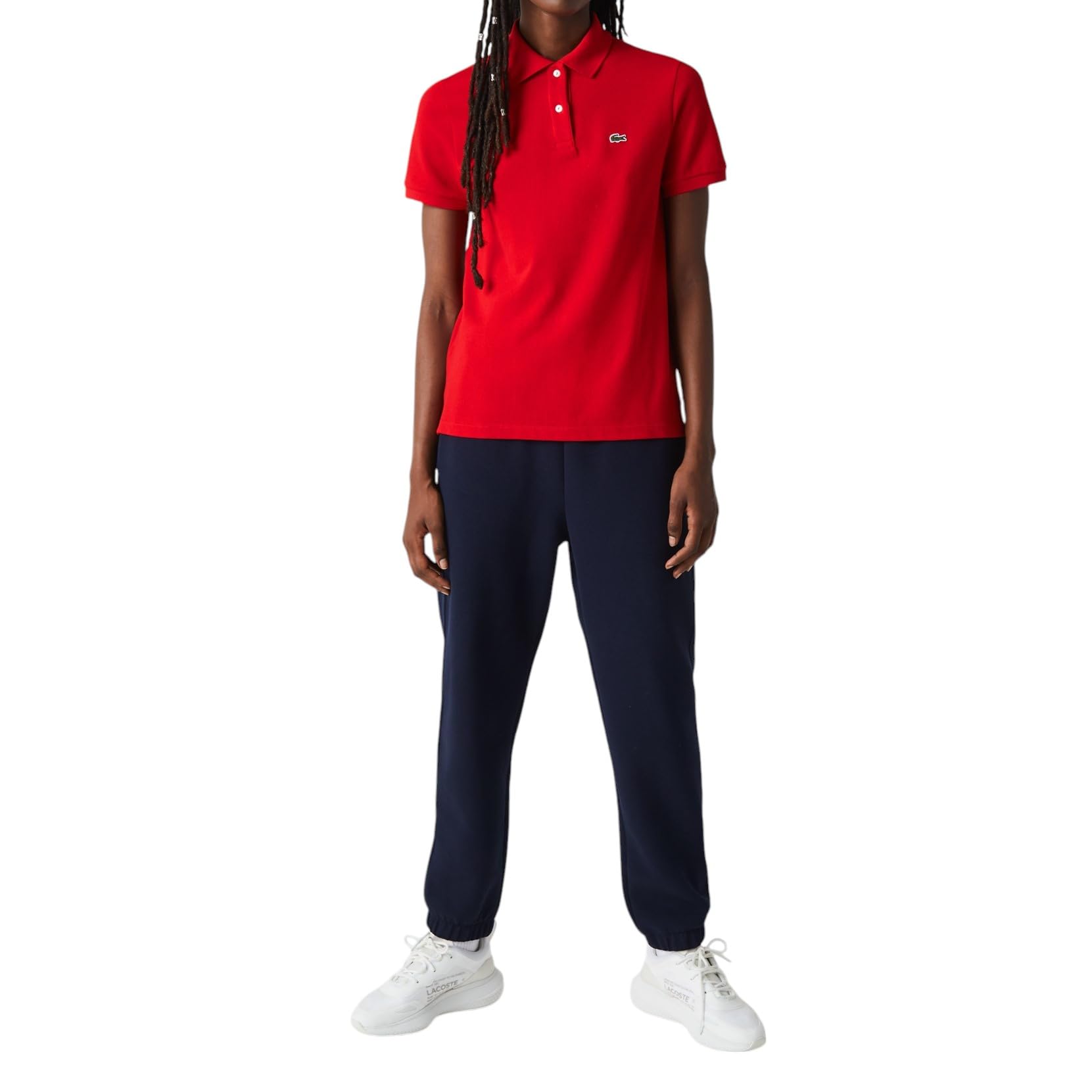 Lacoste Women’s Core Short Sleeve Regular Fit Petit Pique Polo, Deep Red, 14