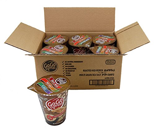 GoGo Dipperz Healthy On-the-Go Roasted Red Pepper Hummus and Multi-Grain Sea Salt Pita Chips - 2.6 oz Combo Packs (Case of 6) - Thumbnail 2