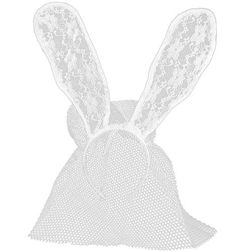BAOBAO Fancy Women Lace Rabbit Bunny Long Ears Veils Headband Hairband Party Costume