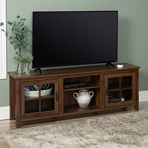 Walker Edison Portsmouth Classic 2 Glass Door TV Stand for TVs up to 80
