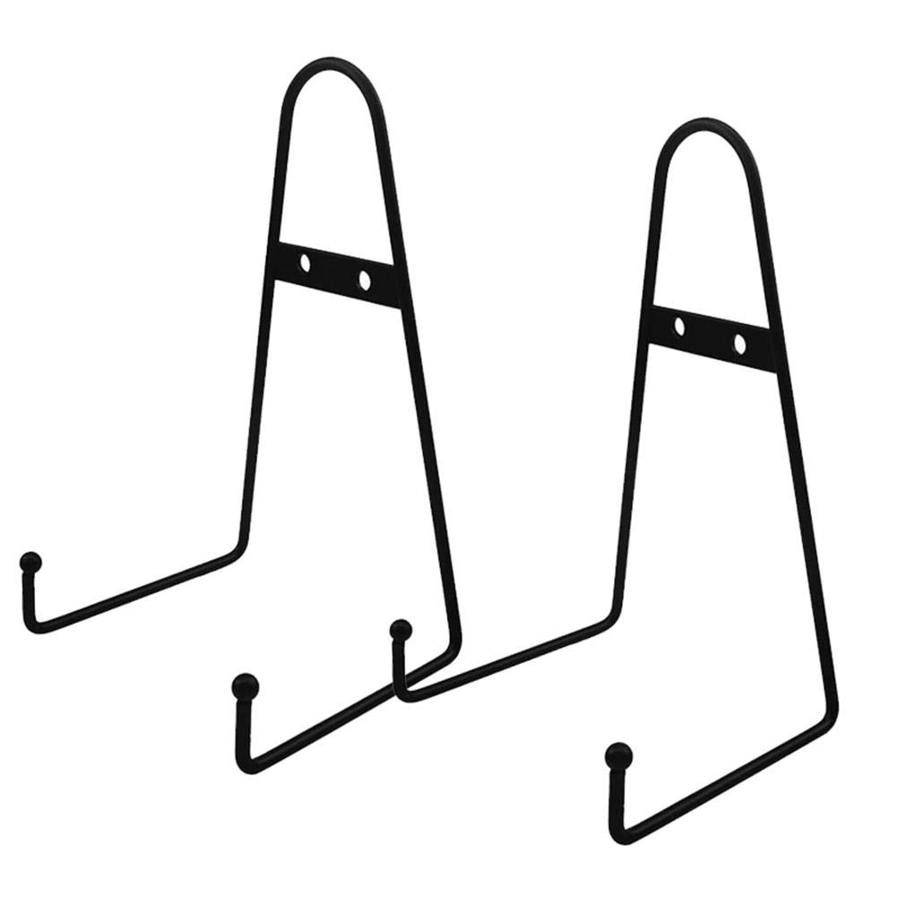 Lucky Farm 2 Pcs Wall Mount Easel Plate Display Hanger, Metal Vertical Plate Stand Holder, Mural Wall Picture Frame Stands with Screws (8 Inch)