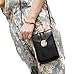 YaJaMa Women Leather Mini Handbags Crossbody Single Shoulder Bag Cellphone Pack Coins Purse Pouch(Black)
