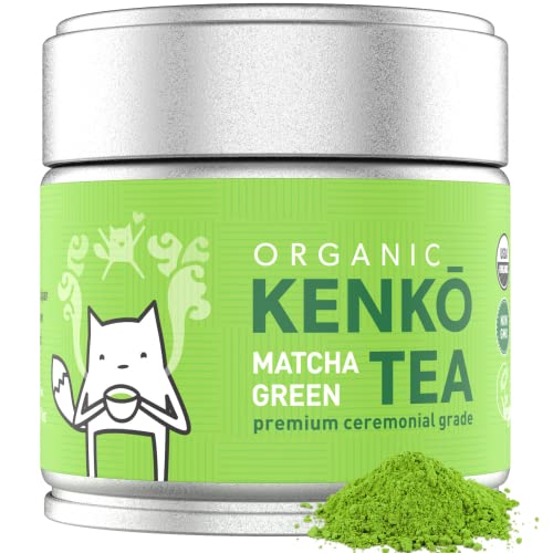 KENKO Matcha Green Tea Powder [USDA Organic] Highest Ceremonial Grade, Authentic Japanese, Premium 1st Harvest, 1 oz (30 servings)