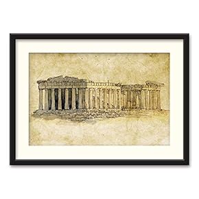 Black Framed Canvas Wall Art Architectural Drawing Home Artwork Decoration for Living Room, Bedroom - 23x31 inches