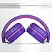 Artix Bluetooth Wireless Headphones, Lightweight & Foldable On Ear Earphones NRGSound RS7, for Work, Travel, Sport, Running, 3.5mm Cable Included for Wired Use Great for Kids/Teens/Adults (Purple)