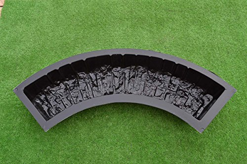 2 pcs ROUND EDGE STONE CONCRETE MOLDS Log Edging Border Mould ABS Plastic #BR11