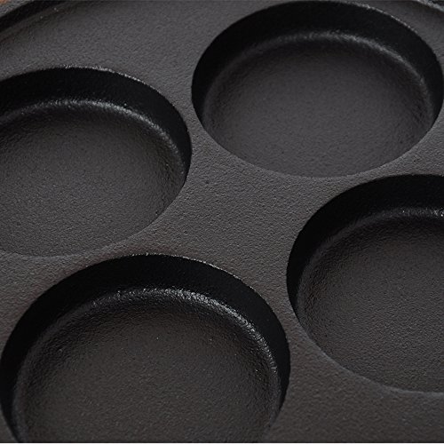 Nadalan Cast Iron Omelette Pot Egg Dumpling Pot Four Hole Breakfast Frying Pan