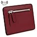AINIMOER Small Leather Wallet for Women, Ladies Credit Card Holder RFID Blocking Women's Mini Bifold Pocket Purse, Wine