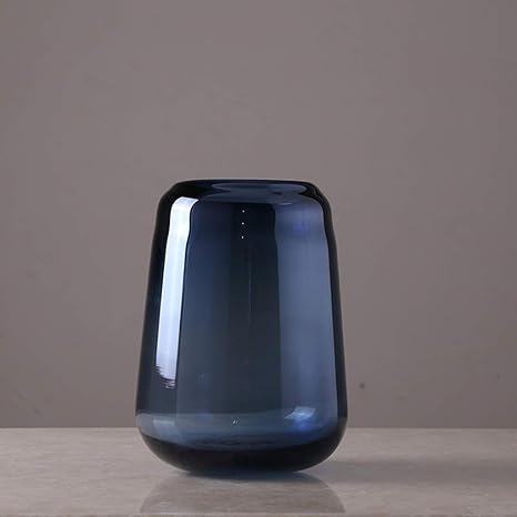 Amazon Co Jp Dsjsp 透明な青いガラス花瓶のリビングルームのデスクトップ水耕植物コンテナ 安い ディスカウント価格カウンタートップの花瓶 花瓶 Size 10 23 17cm Home Kitchen