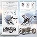 Baby Stroller Bassinet Pram Carriage Stroller - Cynebaby All Terrain Vista City Select Pushchair Stroller Compact Convertible Luxury Strollers add Foot Cover (Mature Blue)