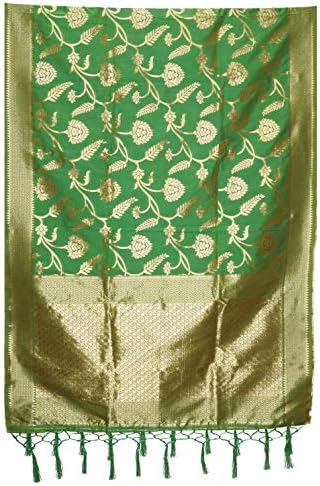 Silk Zone Women's Green Color weaving Banarasi Silk Dupatta