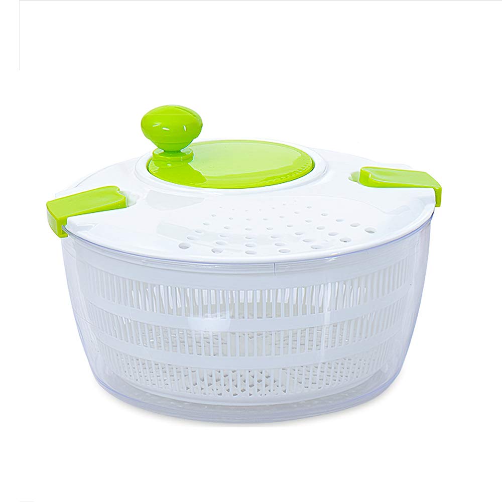 Goolsky Smile Mom D650 Salad Spinner Manual Lettuce Dryer Crank Handle Locking Lid for Vegetable Fruit Salad