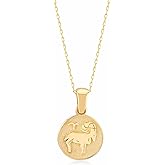 Gelin 14K Solid Gold Zodiac Sign Necklace for Women