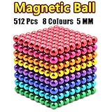 JIAKELOVEYI 512 Pcs of 5MM 8 Colors Magnets Toys Magnetic Fidget Blocks Building Blocks for Development Learning and Stress Relief Office Desk Toys for Adults and Kids (8 Colors)