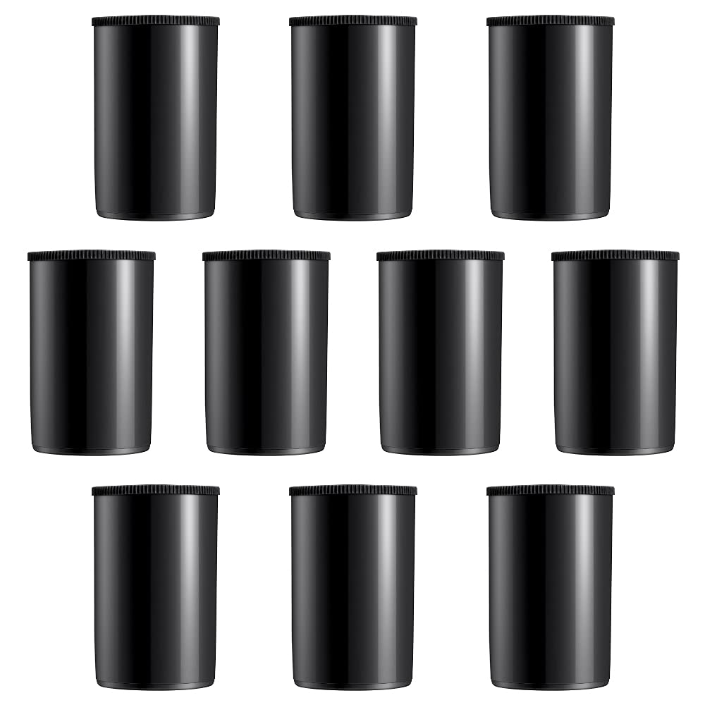 Rebanky LanYing Pack of 10 35mm Plastic Camera Film Cylinder Photo Film Boxes for Geocaching or Small Storage Products RZ011-Black